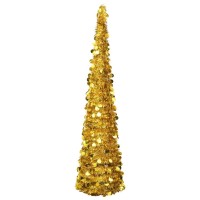 vidaXL Gold 6 ft Popup Artificial Christmas Tree PET Material Lightweight and Collapsible for Easy Storage Versatile Indoor