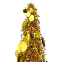 vidaXL Gold 6 ft Popup Artificial Christmas Tree PET Material Lightweight and Collapsible for Easy Storage Versatile Indoor