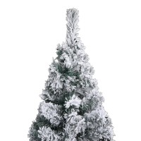 vidaXL Slim Artificial Christmas Tree with Flocked Snow Home Living Room Office Garden Holiday Ornament Decor Xmas Decoration Gr
