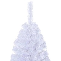 vidaXL 8ft Artificial Christmas Tree White PVC Material with Thick Realistic Branches Stand Included Suitable for Indoor O