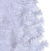 vidaXL 8ft Artificial Christmas Tree White PVC Material with Thick Realistic Branches Stand Included Suitable for Indoor O
