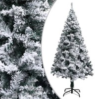 vidaXL Artificial Christmas Tree with Flocked Snow Green 591 PVC 320963