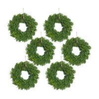 Pine Wreathcandle Ring Set Of 6