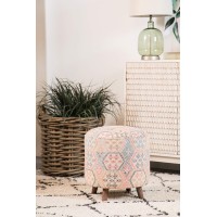 Naomi Pattern Round Accent Stool Multicolor