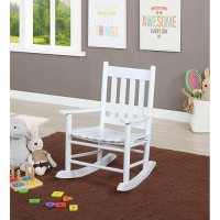 Coaster Furniture Country Farmhouse Kids Solid Wood Rocking Chair Slat Back White 609450