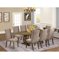 Table Top Table Pedestal Parson Chairs LAFL97716