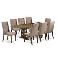 Table Top Table Pedestal Parson Chairs LAFL97716