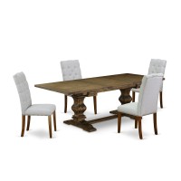 Table Top Table Pedestal Parson Chairs LAEL57805