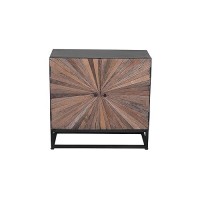 Jofran Astral Plains Mid-Century Modern Reclaimed Solid Wood Two Door Accent Cabinet, Natural