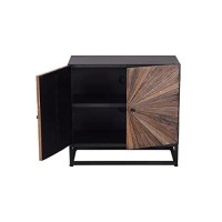 Jofran Astral Plains Mid-Century Modern Reclaimed Solid Wood Two Door Accent Cabinet, Natural