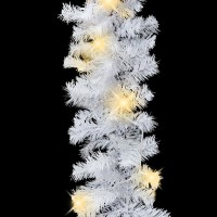 vidaXL Christmas Garland with LED Lights White 164 PVC 321510