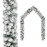 vidaXL Christmas Garland with Flocked Snow Green 164 PVC 320967