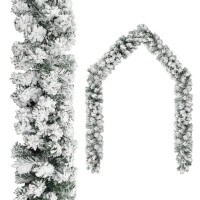 vidaXL Christmas Garland with Flocked Snow Green 656 PVC 320969