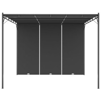 Vidaxl Garden Gazebo With Side Curtain 3X3X225 M Anthracite