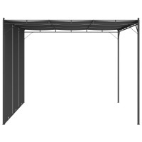 Vidaxl Garden Gazebo With Side Curtain 3X3X225 M Anthracite