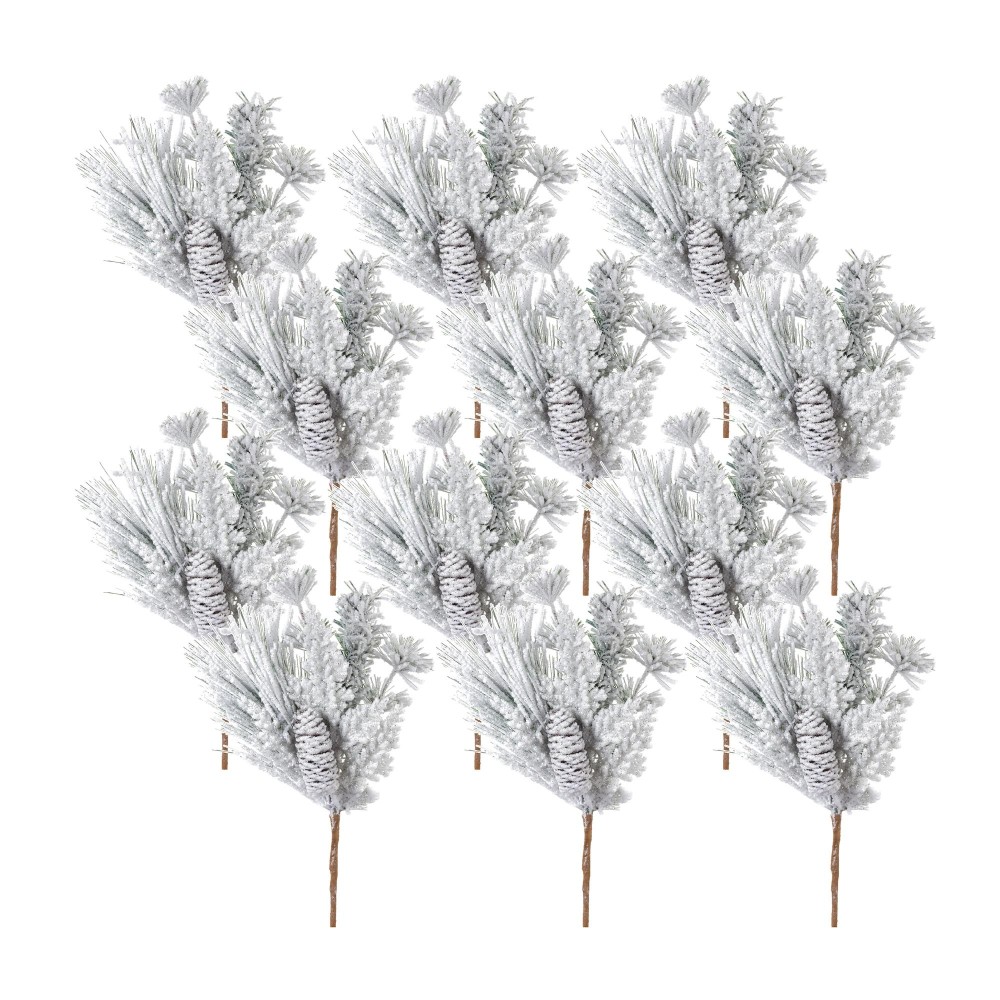 Snowy Mixed Pine PickSet of 12