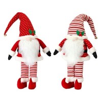 Contemporary Home Living Set of 2 Red and White Elf Statue Christmas Decor 30