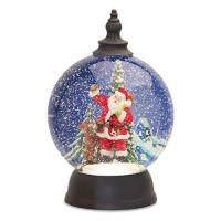 Melrose Santa in Sleigh Snow globe 925 inches Height Acrylic