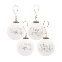 Glass Ornament Set of 4