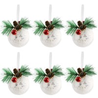 contemporary Home Living Set of 4 green and White Frosted christmas Tree Tabletop Decors 18