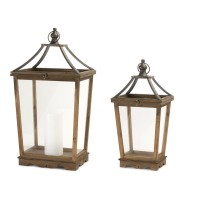 Wooden Lantern Set of 2