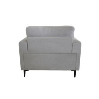 Acme Kyrene Fabric Upholstery Chair with Loose Back Cushion in Light Gray