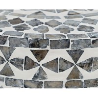 Global Archive Handcrafted Capiz Shell Terrazzo Modern Accent End Table