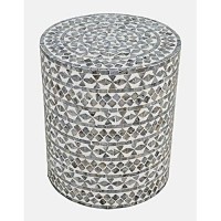 Global Archive Handcrafted Capiz Shell Terrazzo Modern Accent End Table