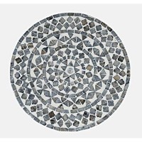 Global Archive Handcrafted Capiz Shell Terrazzo Modern Accent End Table