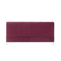 Modular Armless Sofa Burgundy Velvet