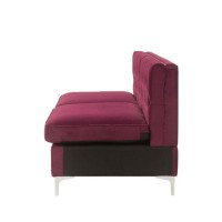 Modular Armless Sofa Burgundy Velvet