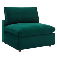 Commix Down Filled Overstuffed Performance Velvet Armless Chair