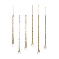 Glass Icicle Ornament Set of 6