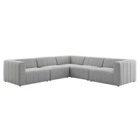 Bartlett Upholstered Fabric 5Piece Sectional Sofa