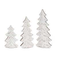 Melrose Resin Tree Figurine Rustic Elegance Christmas Decorative Tabletop Set of 3 Resin