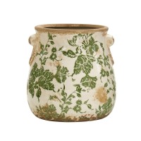 65 Tuscan Ceramic Green Scroll Planter