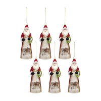 Santa Ornament Set of 6