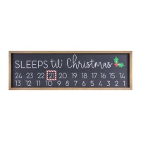 Melrose Sleeps Til Christmas Sign 2975inch Height Wood and MDF Christmas Wood Sign Christmas Home Decor