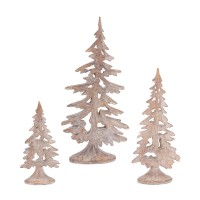 Melrose Tree Figurine Wooden Christmas Tree Accent Elegance Christmas Decorative Tabletop Resin Set of 2