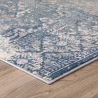 Addison Dayton Transitional Erased Persian Blue 94 x 132 Area Rug