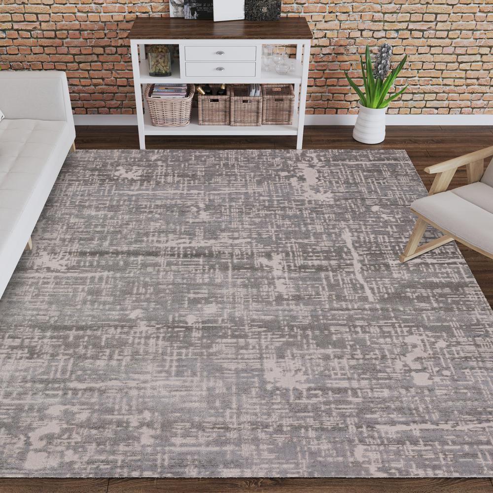 Addison Dayton Distressed Crosshatch Smoke 33 x 51 Area Rug