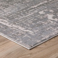 Addison Dayton Distressed Crosshatch Smoke 33 x 51 Area Rug