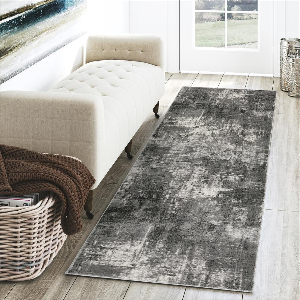 Addison Dayton Transitional Distressed Grey 23 x 75 Runner Rug