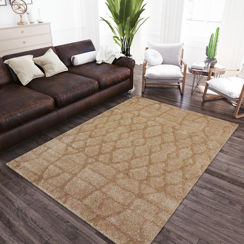 Addison Lauren Trellis Khaki 51 x 75 Area Rug