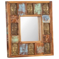 vidaXL Mirror with Buddha Cladding 197x197 Solid Reclaimed Wood 321813
