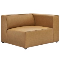 Modway Mingle Vegan Leather Sectional Sofa RightArm Chair Tan