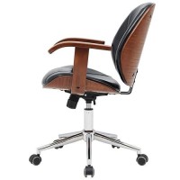 Npd Furniture And More Samuel Pu Bamboo W/Armrest Office Chair, Black