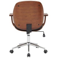 Npd Furniture And More Samuel Pu Bamboo W/Armrest Office Chair, Black