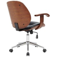 Npd Furniture And More Samuel Pu Bamboo W/Armrest Office Chair, Black