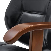 Npd Furniture And More Samuel Pu Bamboo W/Armrest Office Chair, Black